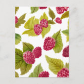 Rote Himbeeren Aquarellfrucht gestrichen Postkarte (Vorderseite)
