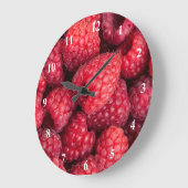 Rote Himbeeren, frisch Große Wanduhr (Winkel)