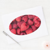 Rote Himbeeren, frisch Ovaler Aufkleber (Umschlag)