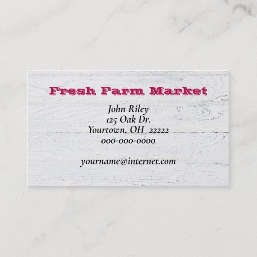 Rote Himbeeren in der Hand Visitenkarte (Rückseite)