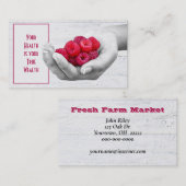 Rote Himbeeren in der Hand-Visitenkarte Visitenkarte (Vorne/Hinten)