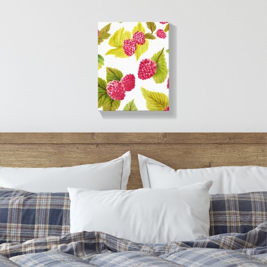 Rote Himbeeren Wasserfarben Früchte Moderne Leinwanddruck (Insitu (Schlafzimmer))