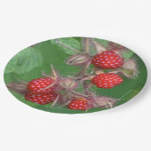 Rote Himbeerpapierplatte Pappteller (Schrägansicht)