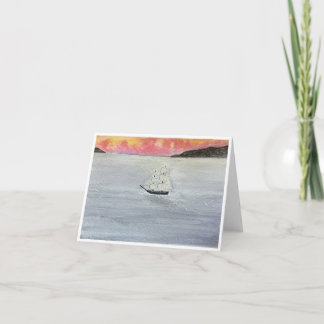 Rote Himmel bei Nacht, Seeleute erfreut Grußkarte Karte