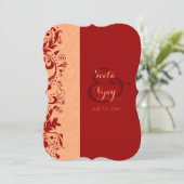 Rote hindische Hochzeit Einladung (Stehend Vorderseite)