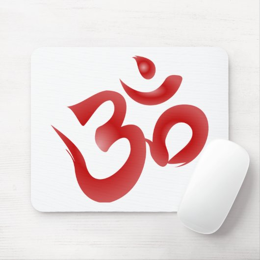 Rote hindische Symbol-OM-Om Devanagari Mousepad (Mit Mouse)