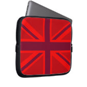 Rote Hintergrundfarbe British Union Jack Laptopschutzhülle (Vorne Rechts)