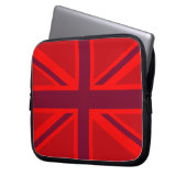 Rote Hintergrundfarbe British Union Jack Laptopschutzhülle (Vorderseite Links)