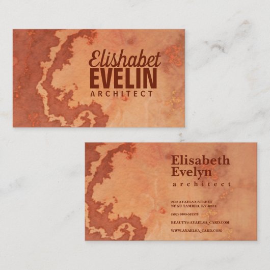 Rote Hintergrundtextur mit marmoriertem Hintergrun Visitenkarte (Vorne/Hinten)