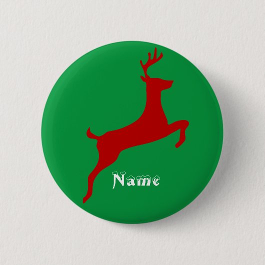 Rote Hirschschschneeflocken springen Thunder_Cove Button (Vorderseite)