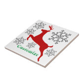 Rote Hirschschschneeflocken springen Thunder_Cove Fliese (Seite)