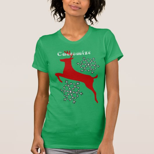 Rote Hirschschschneeflocken springen Thunder_Cove T-Shirt (Vorderseite)