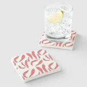 Rote Hitzefrost Steinuntersetzer (Seitenansicht)