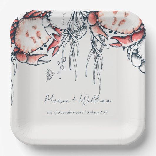 Rote Hochzeit der Marine Pappteller (Vorderseite)
