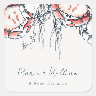 Rote Hochzeit der Marine Quadratischer Aufkleber