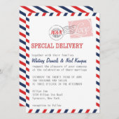 Rote Hochzeit Einladung Postdienst (Vorne/Hinten)