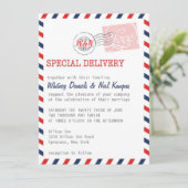 Rote Hochzeit Einladung Postdienst (Stehend Vorderseite)