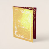 Rote Hochzeit - Einladung von Gold Foil Floral Fot (Vorderseite)