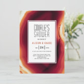 Rote Hochzeit im Herbst Scheiben Dusche Einladung (Stehend Vorderseite)