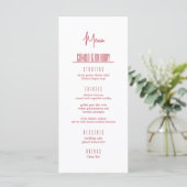 Rote Hochzeit Menükarte (Stehend Vorderseite)
