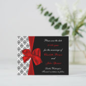 rote Hochzeit speichern Sie das Datum Ankündigung (Stehend Vorderseite)