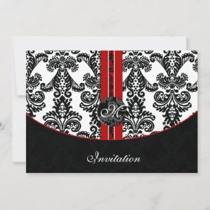 Rote Hochzeit von Damast Einladung