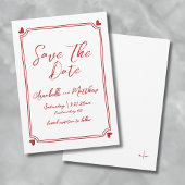 Rote Hochzeit von Hand speichern Datum Save The Date
