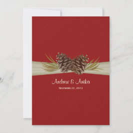 Rote Hochzeit von Pinien Einladung