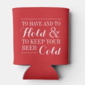 Rote Hochzeitmonogramm Dosenkühler (Rückseite)