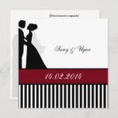 Rote Hochzeits-Paar-Hochzeits-Einladung Einladung (Vorne/Hinten)