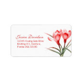 Rote Hochzeitsanschrift Adressaufkleber (Vorne)