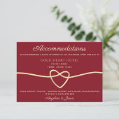 Rote Hochzeitsinformationskarte (Stehend Vorderseite)