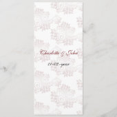 Rote Hochzeitskarte Menükarte (Rückseite)