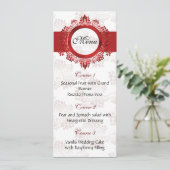Rote Hochzeitskarte Menükarte (Stehend Vorderseite)