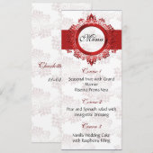 Rote Hochzeitskarte Menükarte (Vorne/Hinten)