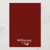 Rote Hochzeitskarte Menükarte (Rückseite)