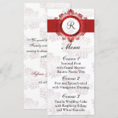 Rote Hochzeitskarte Menükarte (Vorne/Hinten)