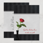 Rote Hochzeitsrose Einladung (Vorne/Hinten)