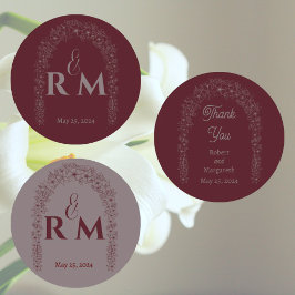 Rote Hochzeitstorte der klassischen Natur Etiketten