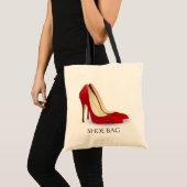 Rote hohe Heels-Schuh-Tasche stilvoll Tragetasche (Vorderseite (Produkt))