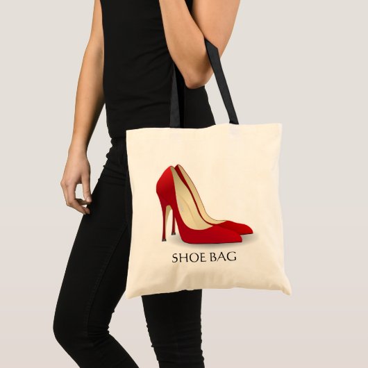 Rote hohe Heels-Schuh-Tasche stilvoll Tragetasche (Vorderseite (Produkt))