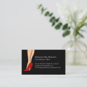Rote hohe Heels-Stilett-Art Visitenkarte (Stehend Vorderseite)