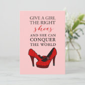 Rote hohe Heels-Stilett-Mode BirthdayInvitation Einladung (Stehend Vorderseite)