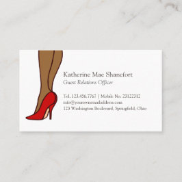 Rote hohe Heels-Stilett-Mode Visitenkarte