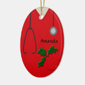 Rote Holly Oval Ornament Medical Scrubs (Links)