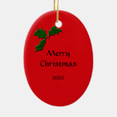 Rote Holly Oval Ornament Medical Scrubs (Hinten)