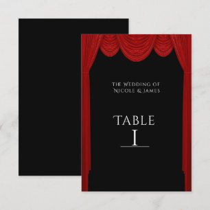 Rote HOLLYWOOD Vorhänge Elegante Party-Tisch-Numme Einladung