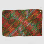 Rote Holzbretter, blaue grüne Linien und Zickzack? Golfhandtuch (Horizontal)