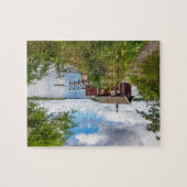 Rote hölzerne Hütte in Schweden Puzzle (Horizontal)