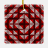 Rote Holzhütte Quilt Ornament (Vorderseite)